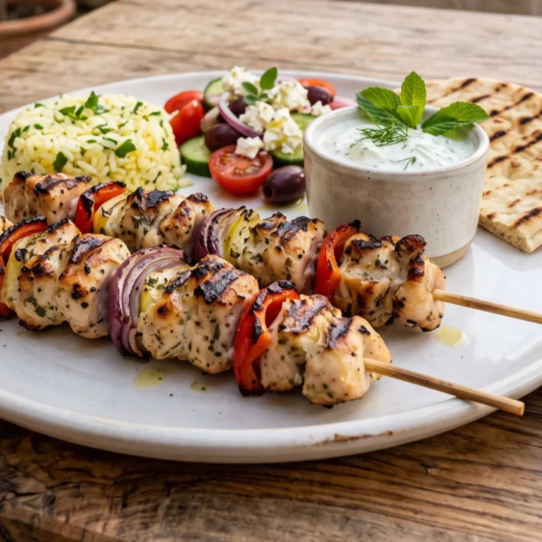 Brochettes méditerranéennes poulet et agneau façon souvlaki