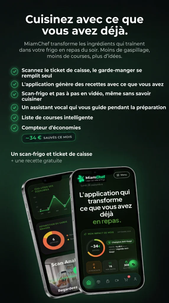 Bannière verticale de l'application anti-gaspi MiamChef