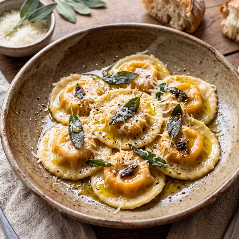 Ravioles de butternut rôti et sauge fraîche